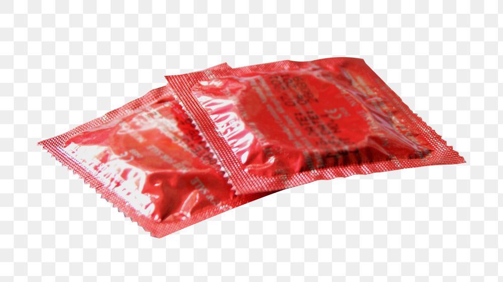 Red condoms png sticker, transparent background