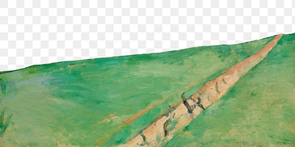 Png Cezanne&rsquo;s Mont Sainte-Victoire border, post-impressionist landscape painting, transparent background.  Remixed by…