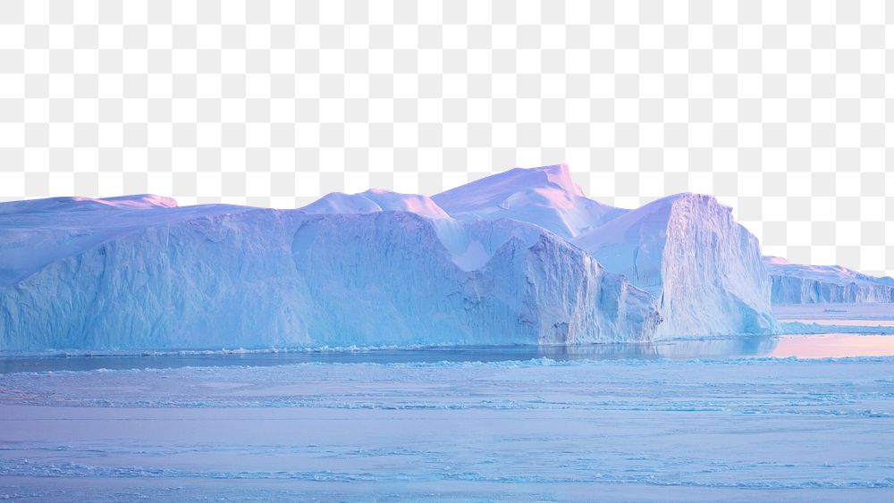 Frozen ocean png border, transparent background