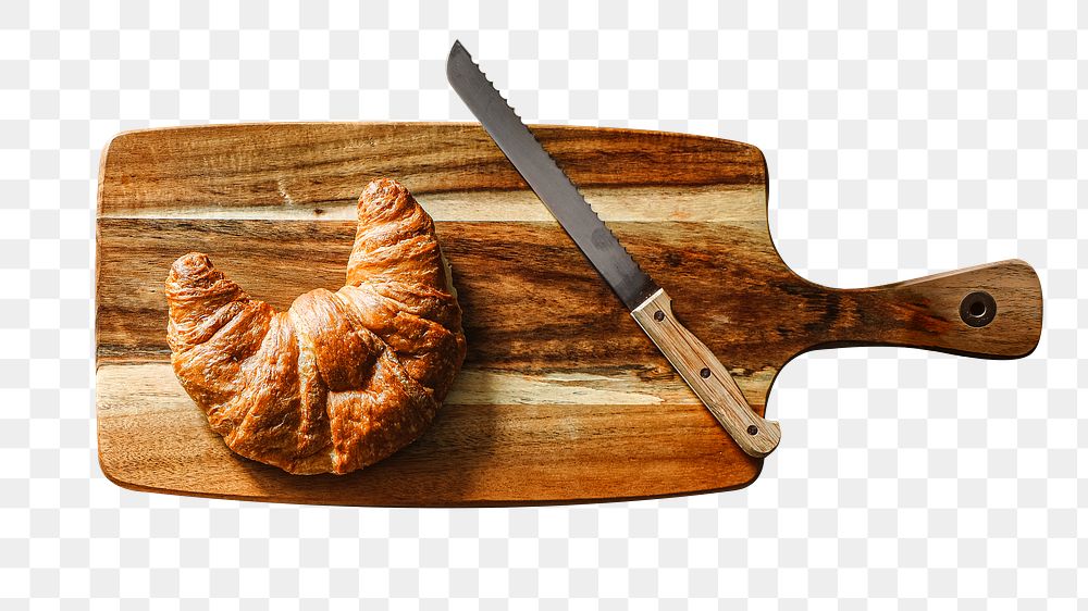 Fresh baked croissant png sticker, transparent background