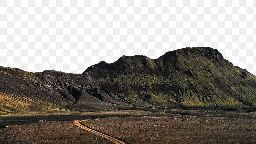 PNG mountain & road border, transparent background