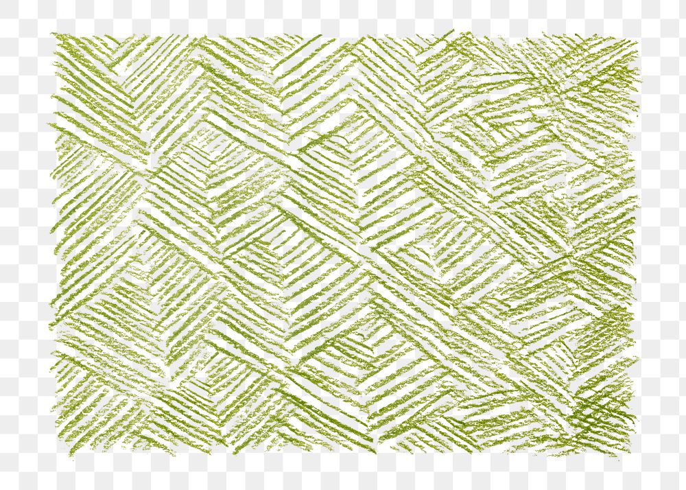 Png green colored pencil texture sticker, transparent background
