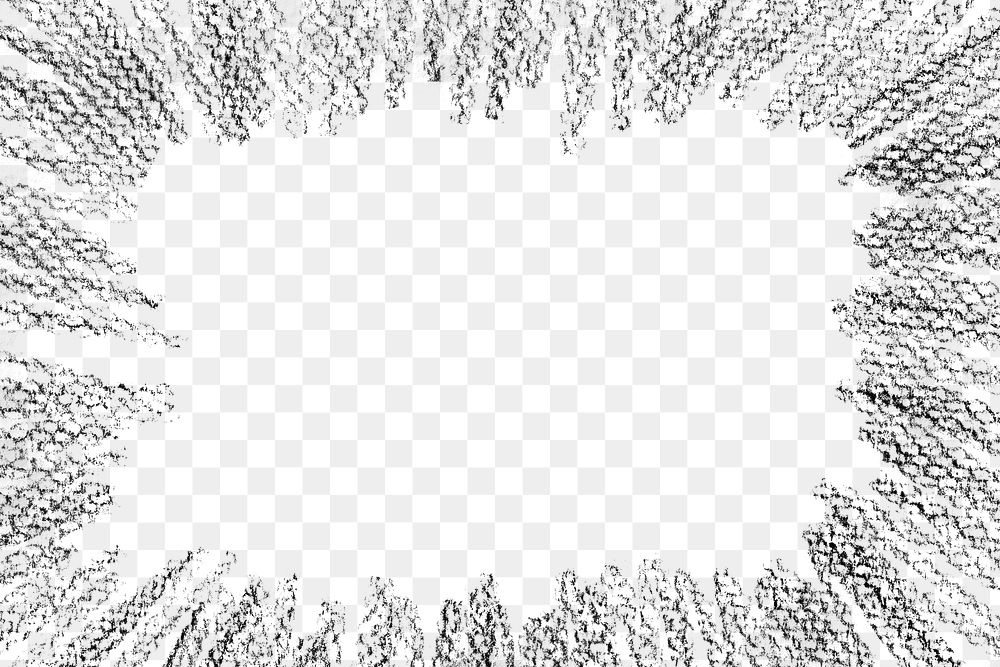 Pencil scratch png frame, transparent background