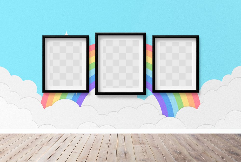 Picture frames png transparent mockup, wall decoration