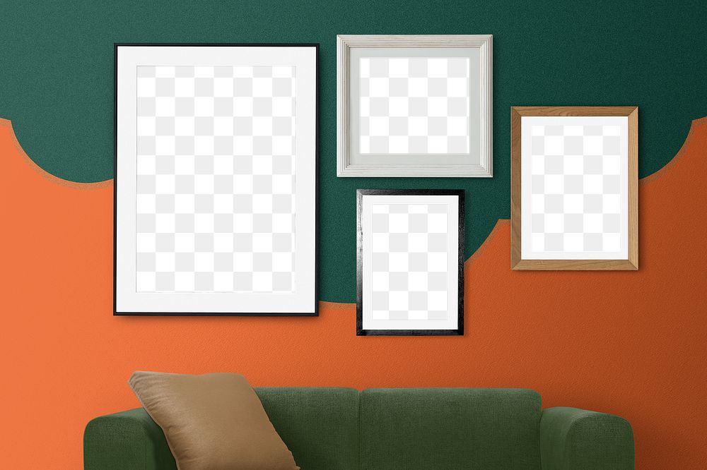 Picture frames png transparent mockup, wall decoration