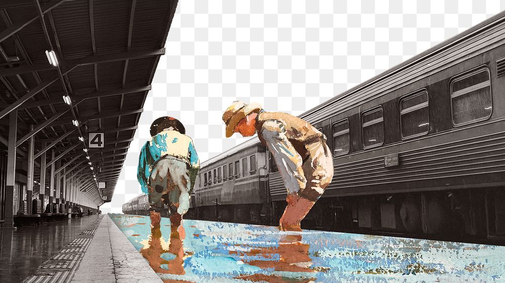 Winslow Homer's farmers png border, transparent background. Remixed by rawpixel.