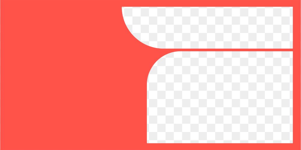 PNG red frames, geometric shape sticker, transparent background