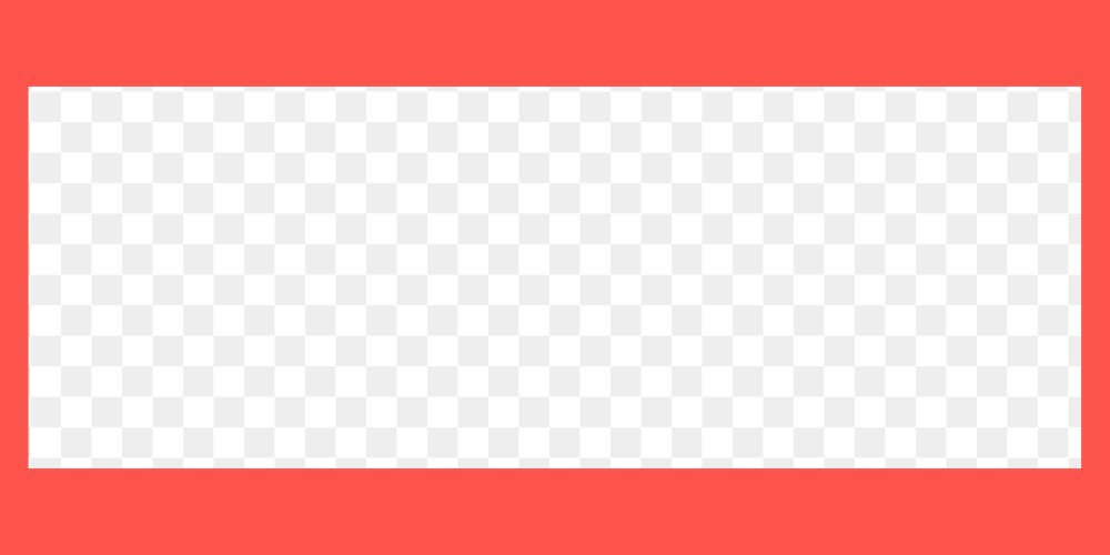 Red frame png rectangle shape sticker, transparent background