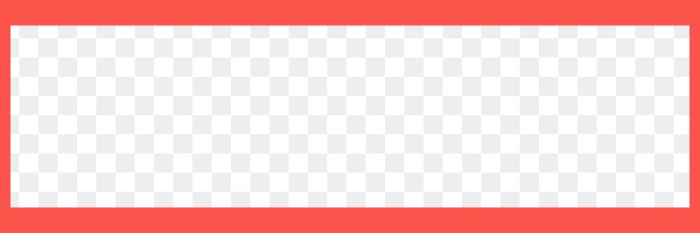 Rectangle frame png red shape sticker, transparent background