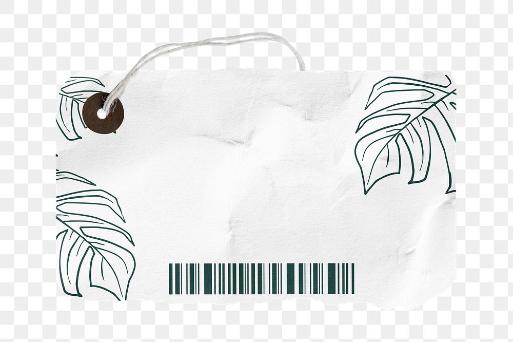 Botanical tag label png sticker, transparent background