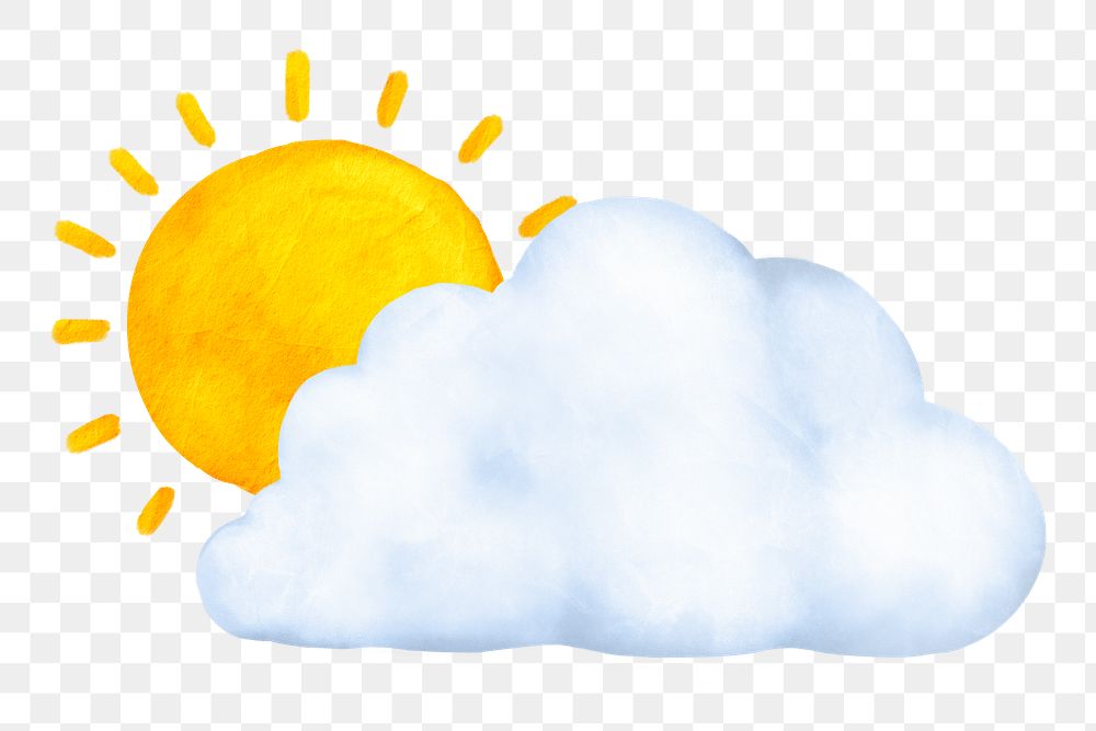 Sunny sky png weather sticker, transparent background