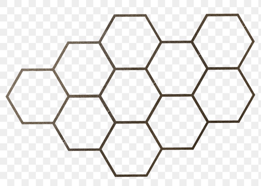 PNG Honeycomb, geometric hexagon shape, transparent background
