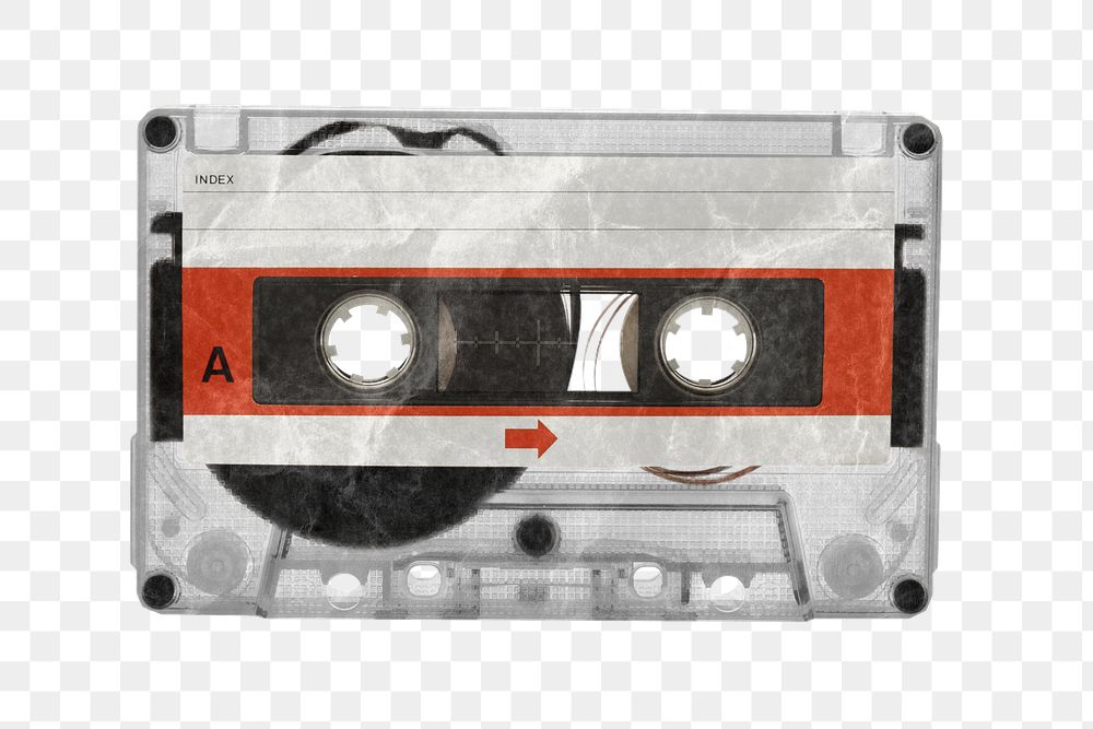 PNG Cassette tape, paper craft element, transparent background