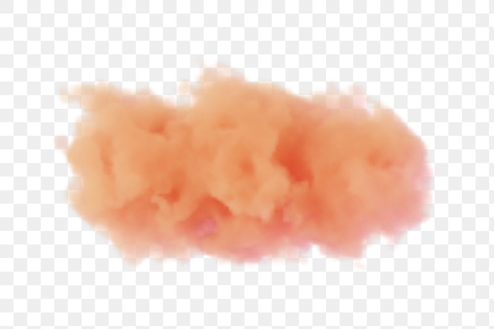 3D orange cloud png sticker, aesthetic weather graphic, transparent background