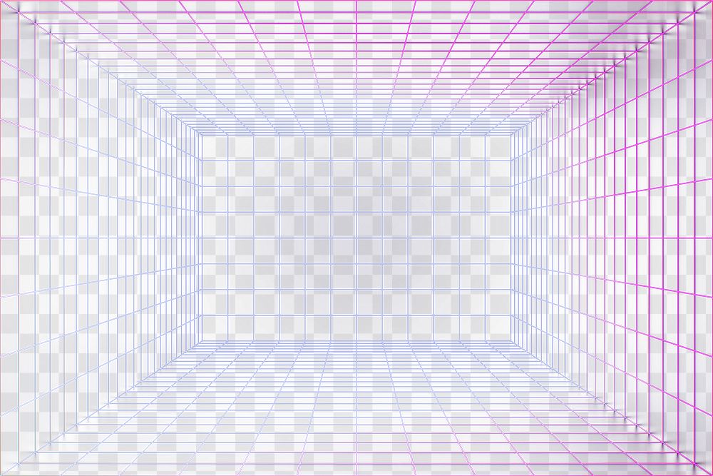Futuristic grid png wall mockup, transparent design