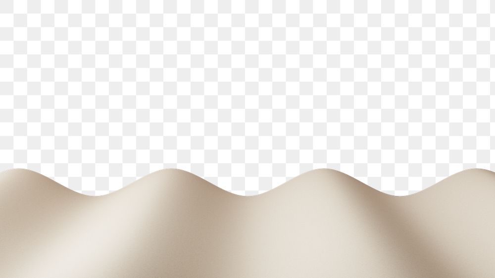 3D beige wave png border, transparent background