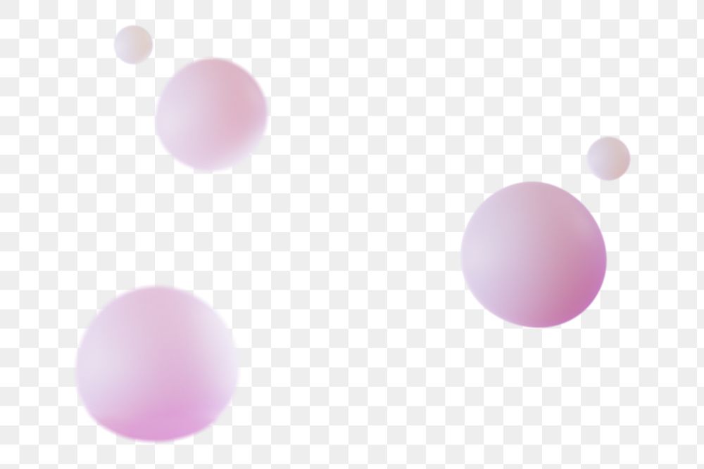Pink fluid bubbles png sticker, 3D rendering illustration on transparent background