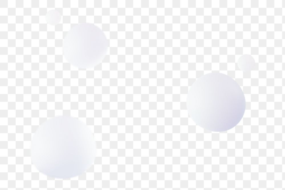 White fluid bubbles png sticker, 3D rendering illustration on transparent background