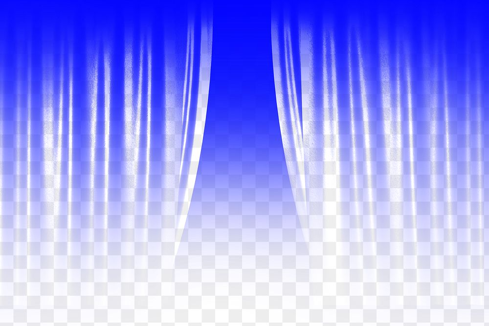 Blue curtain png, transparent background