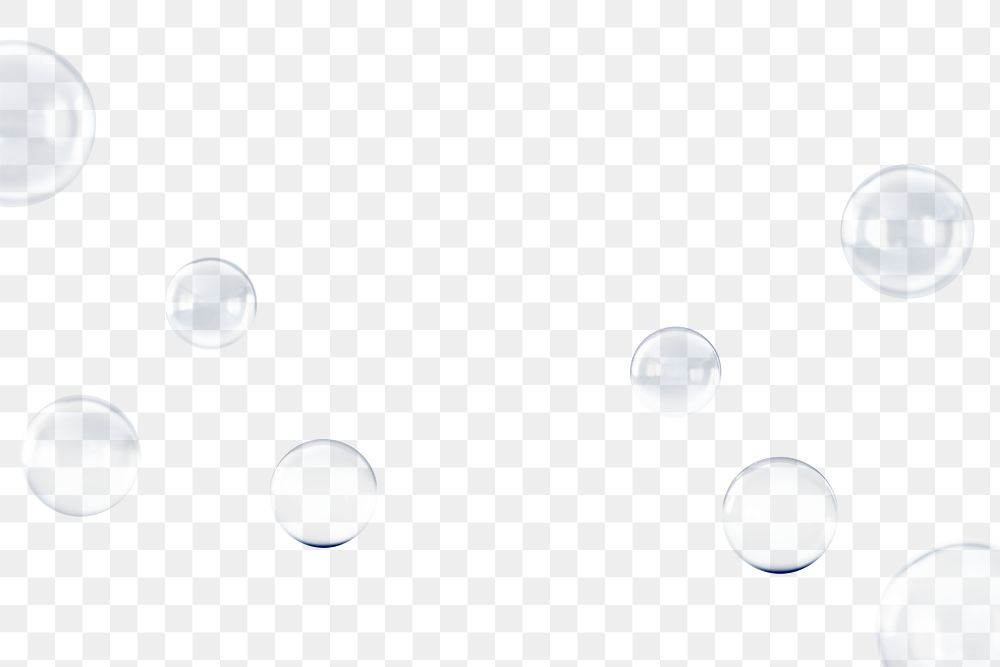 3D floating bubbles png transparent background