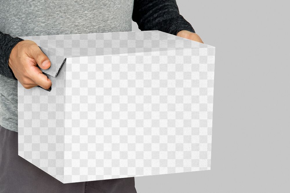 Kraft box png mockup, transparent design