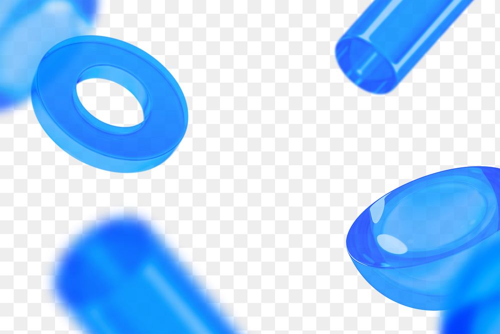 Blue rings png geometric shape, transparent background