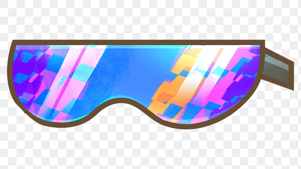 Colorful ski goggles png sticker, transparent background