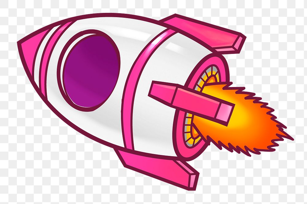 Launching rocket png sticker, transparent background