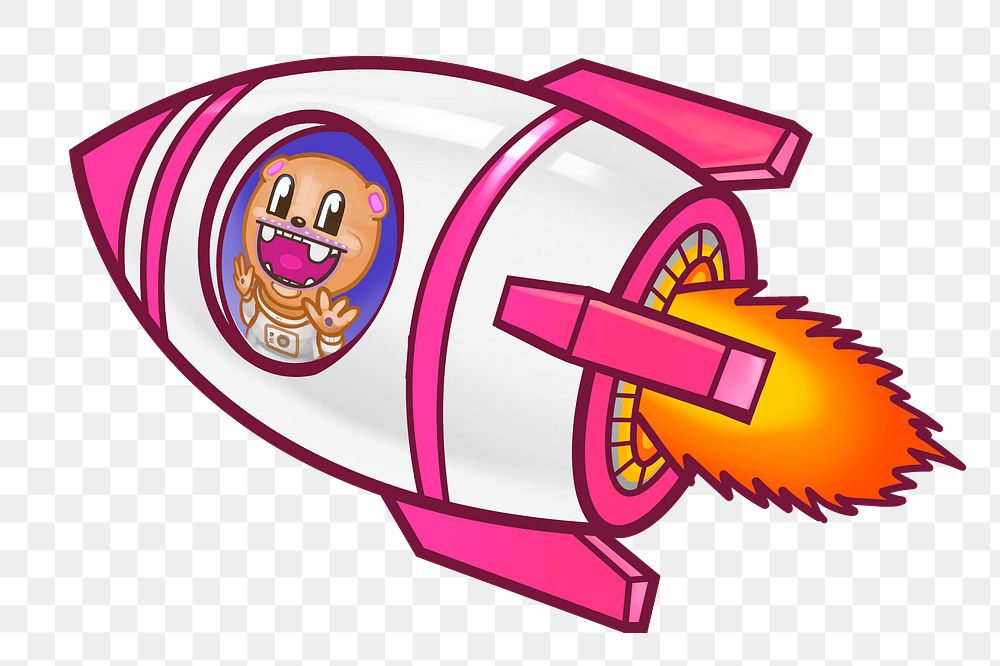 Astronaut in rocket png sticker, transparent background