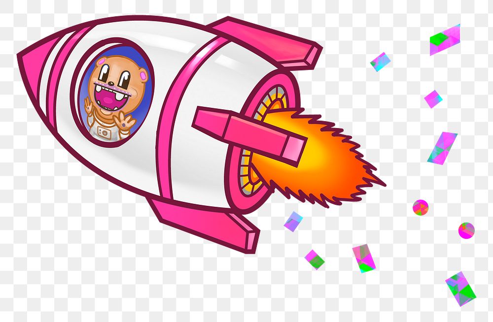 Astronaut in rocket png sticker, transparent background