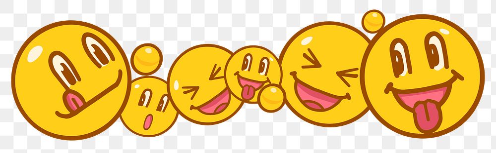 Cute emoticons png sticker, transparent background