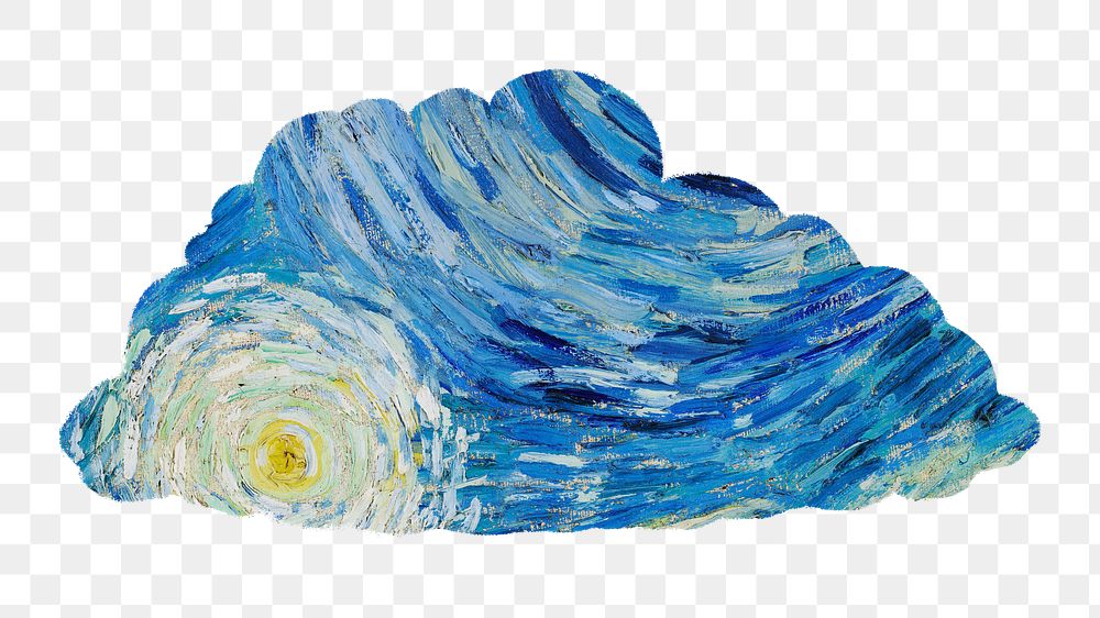 Van Gogh's png The Starry Night's sky sticker, transparent background, remixed by rawpixel