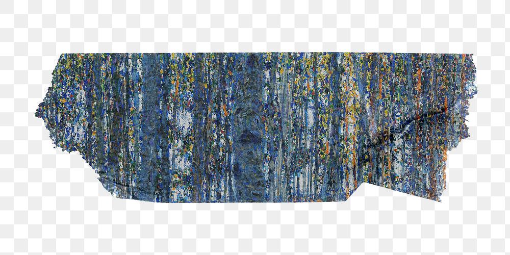 Patterned washi tape png Gustav Klimt's Beech Grove I patterned sticker, transparent background, remixed by rawpixel