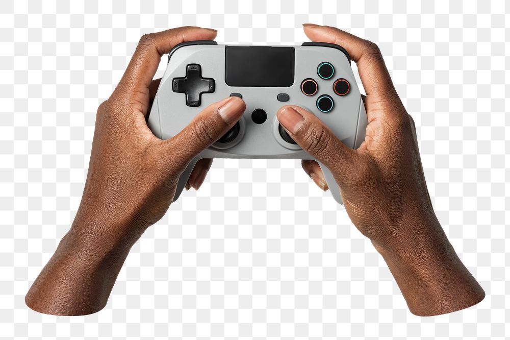 Hands png holding game controller  sticker, transparent background