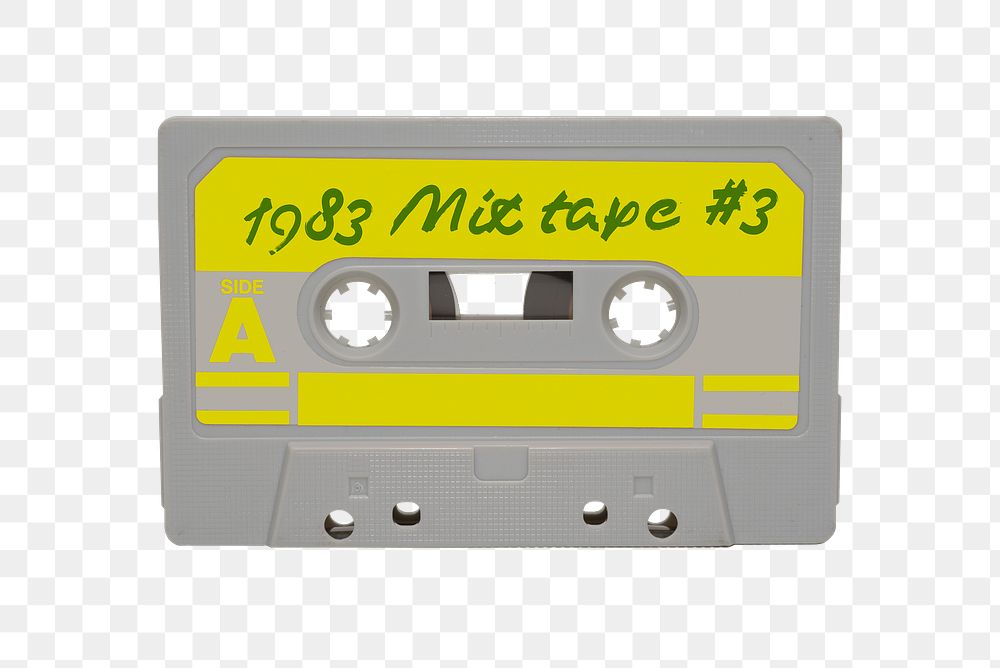 Retro cassette tape png sticker, transparent background