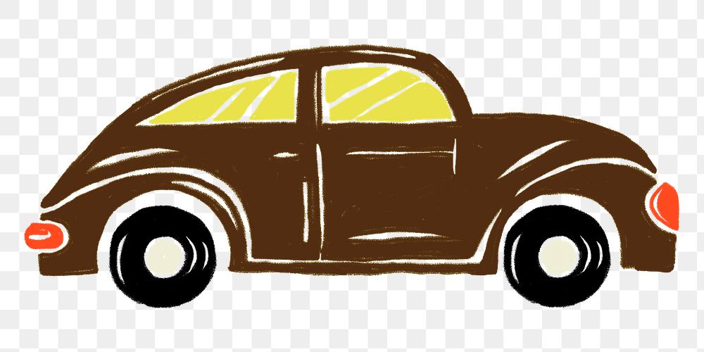Brown classic car png sticker, transparent background