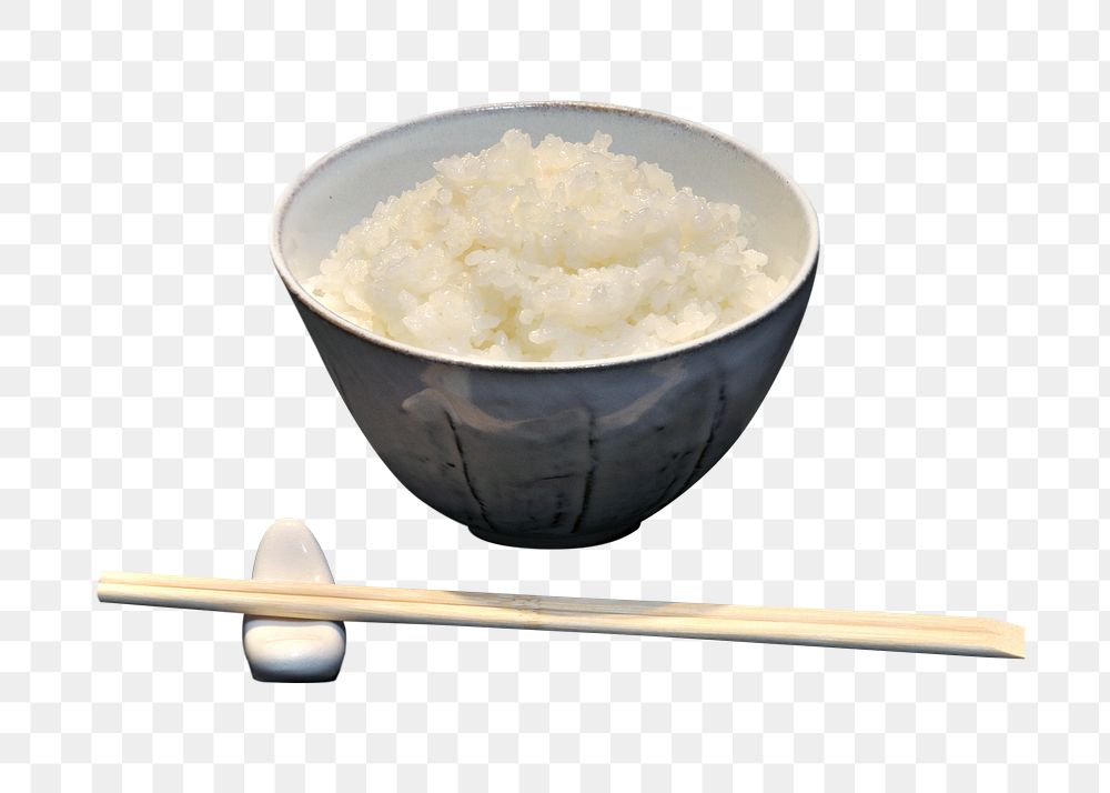 Rice bowl png food sticker, transparent background