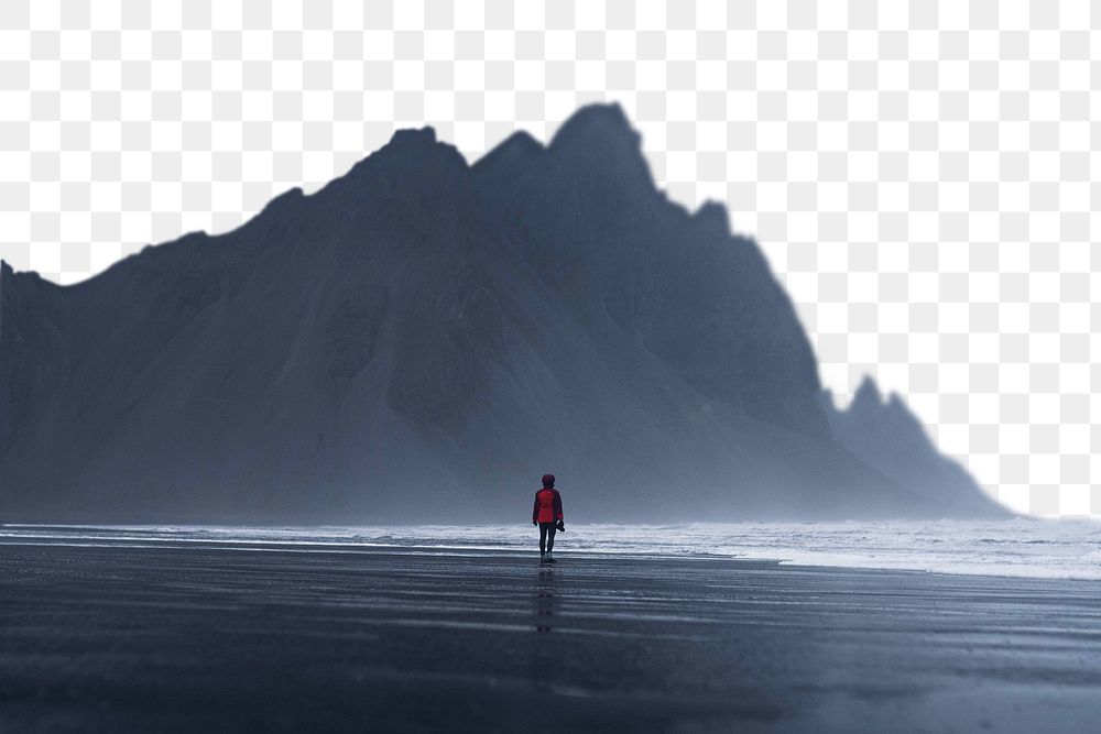 PNG adventure alone landscape border, transparent background