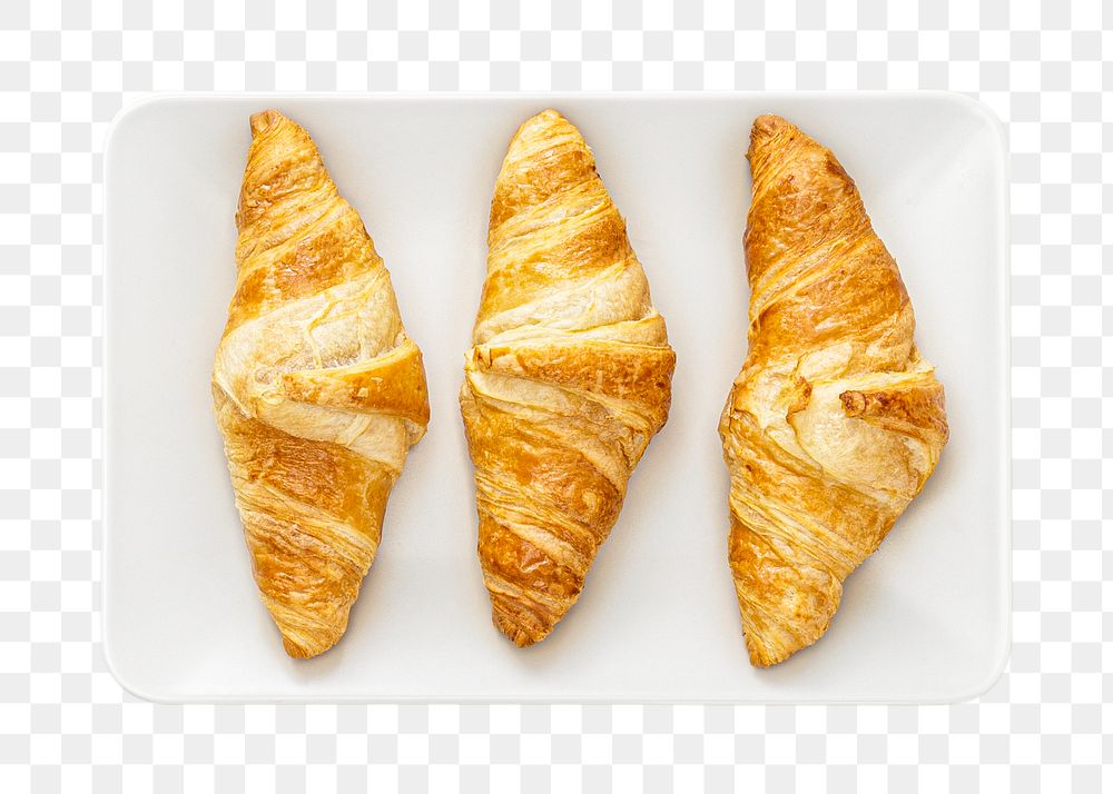 Croissants png collage element, transparent background