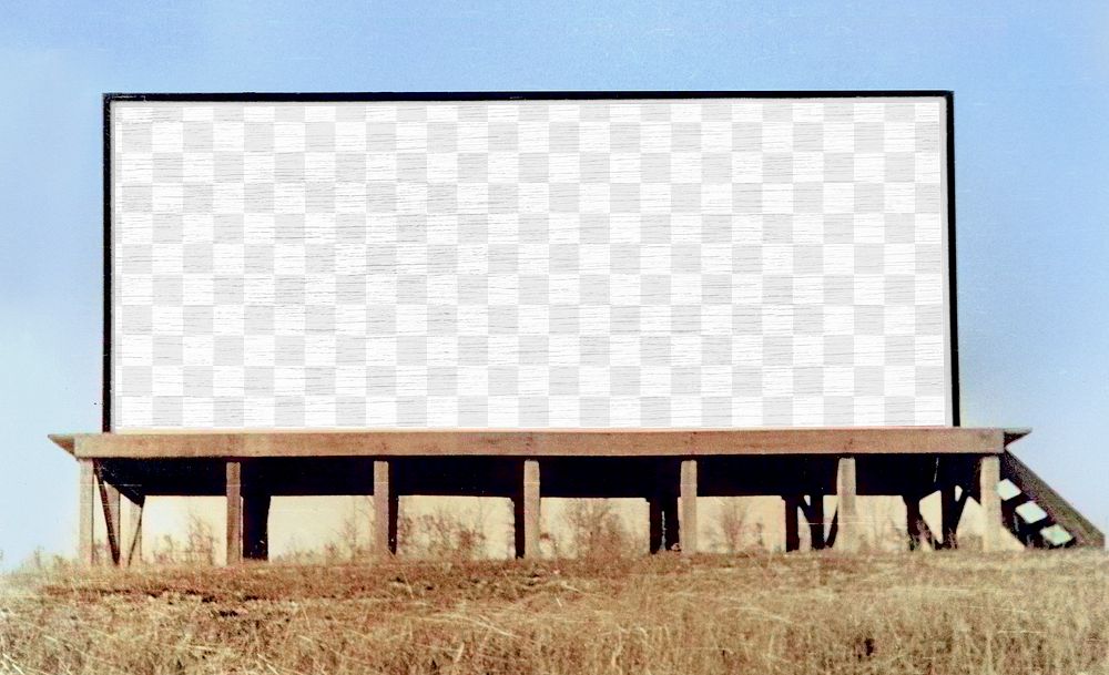 Retro billboard png mockup, editable transparent design