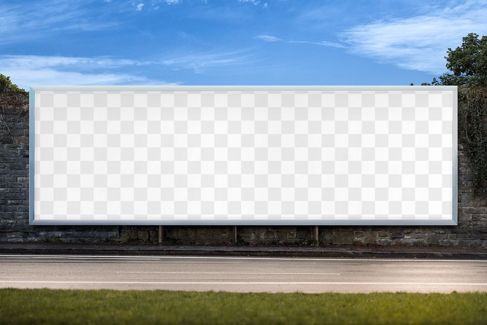 Roadside billboard png mockup, editable transparent design