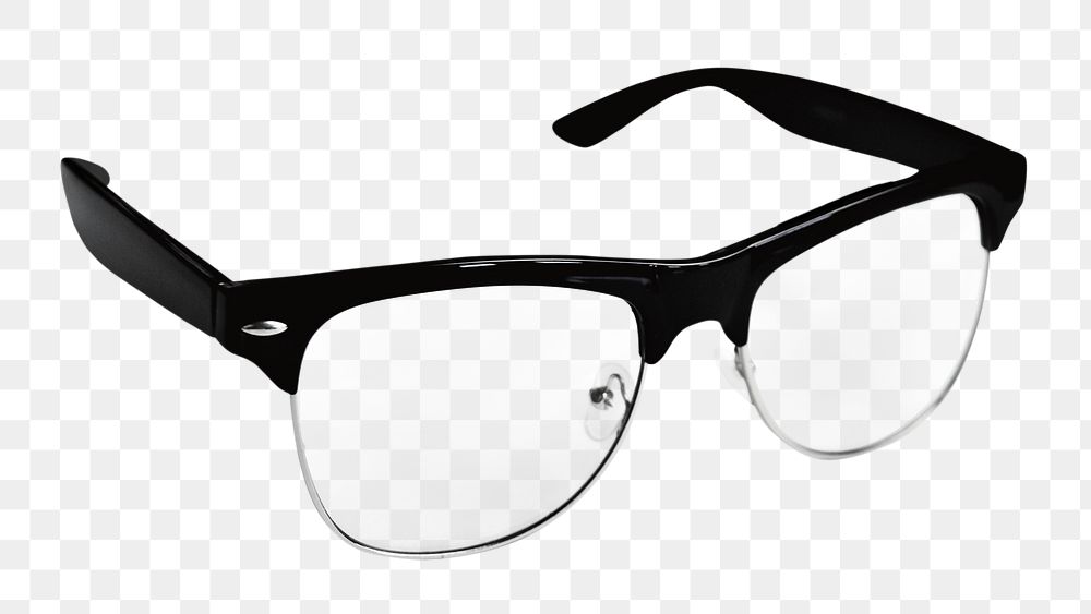 Black eyeglasses png, transparent background