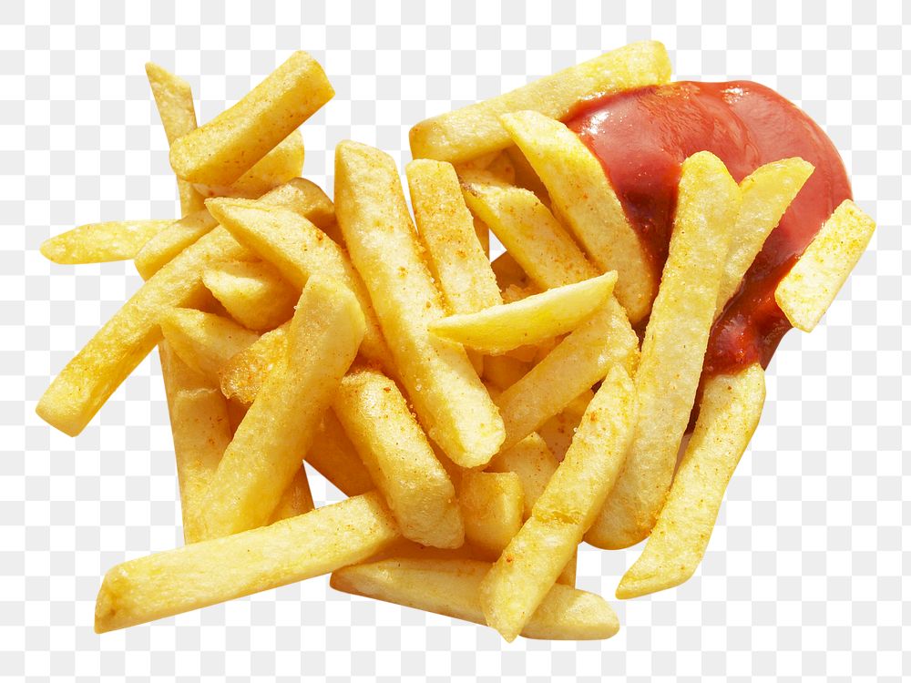 French fries png collage element, transparent background