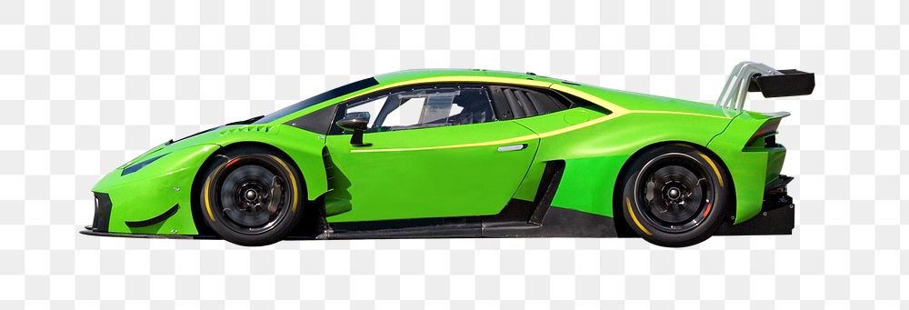  PNG green sports car collage element, transparent background