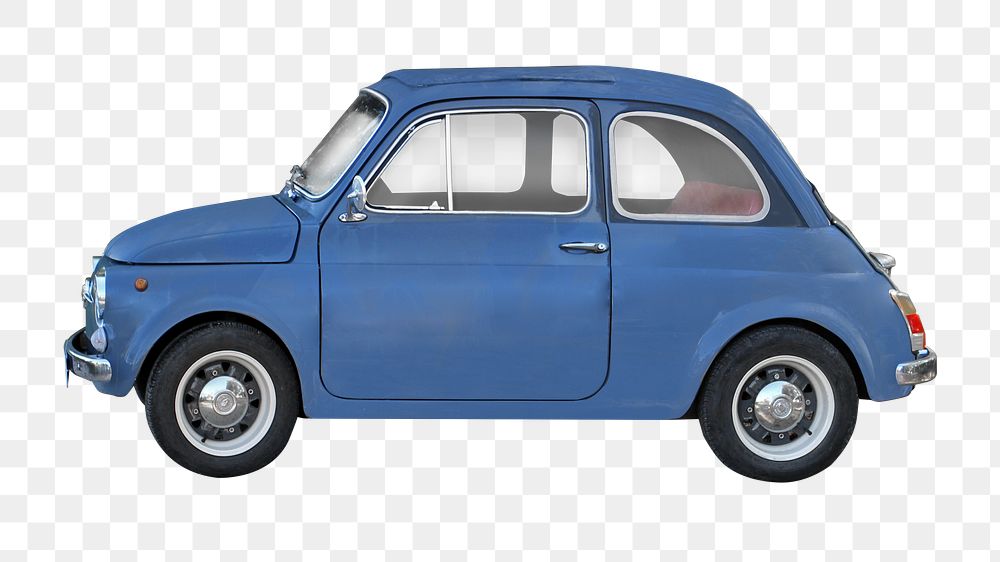 Retro mini car png, transparent background