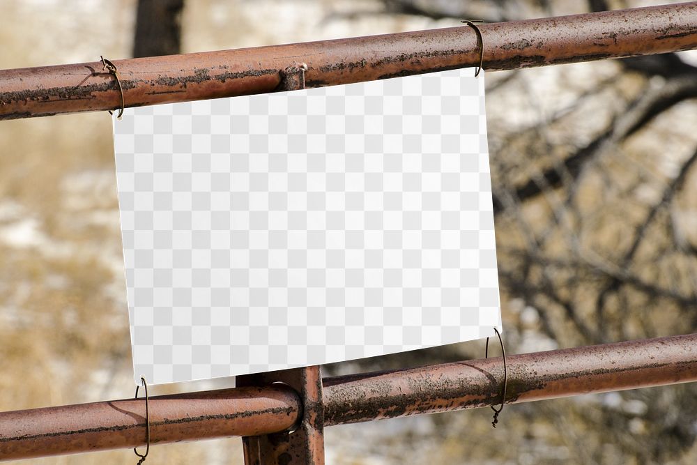 No trespassing sign png mockup, editable transparent design