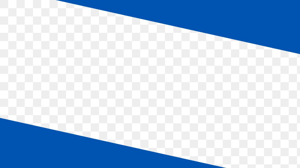 Blue diagonal png border, transparent background