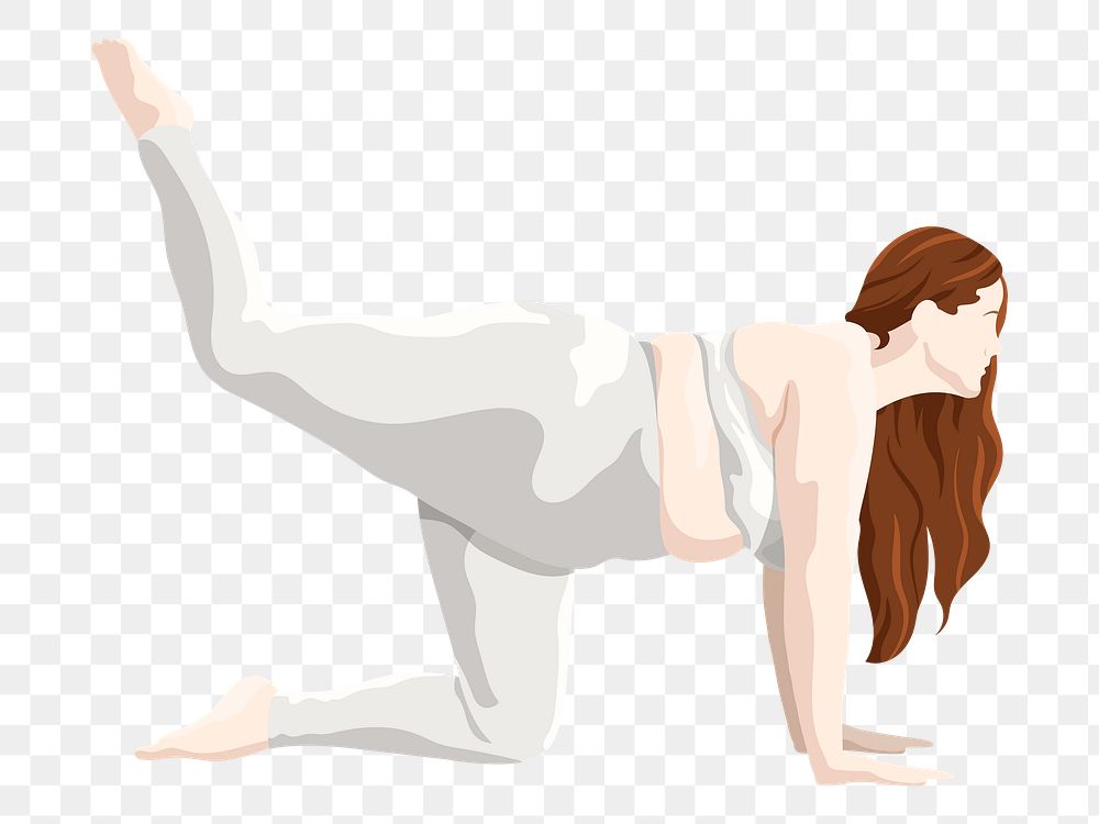 Woman yoga tiger pose png, transparent background