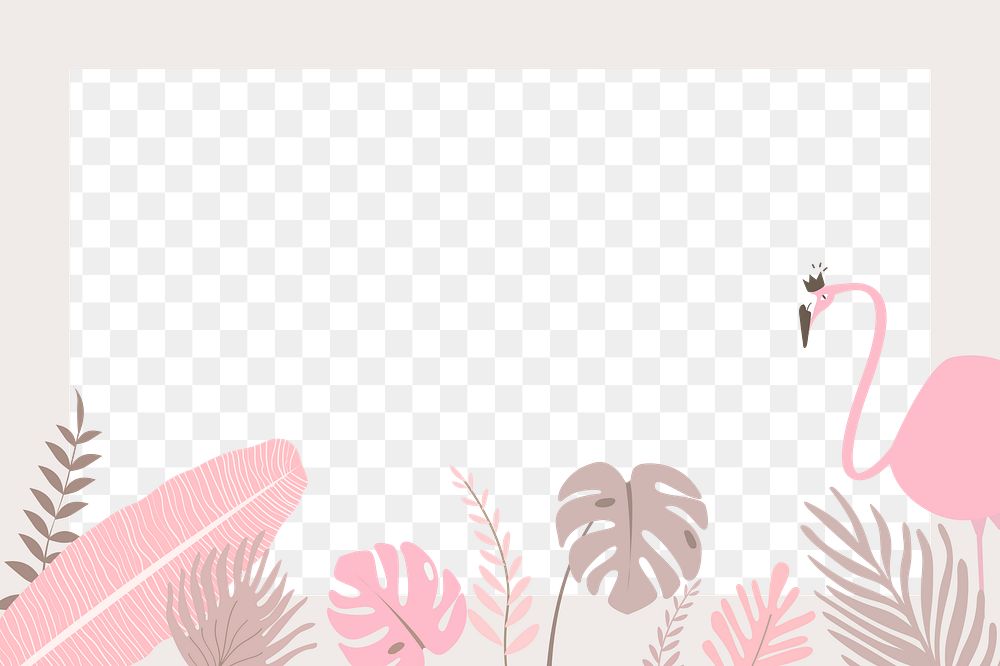 Flamingo frame png pink illustration, transparent background