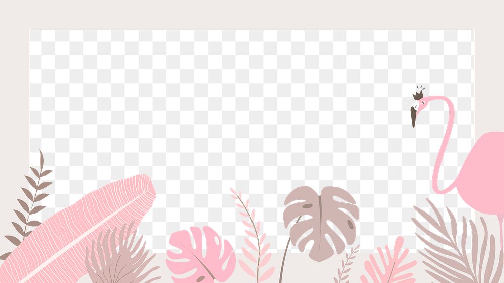 Flamingo frame png pink illustration, transparent background